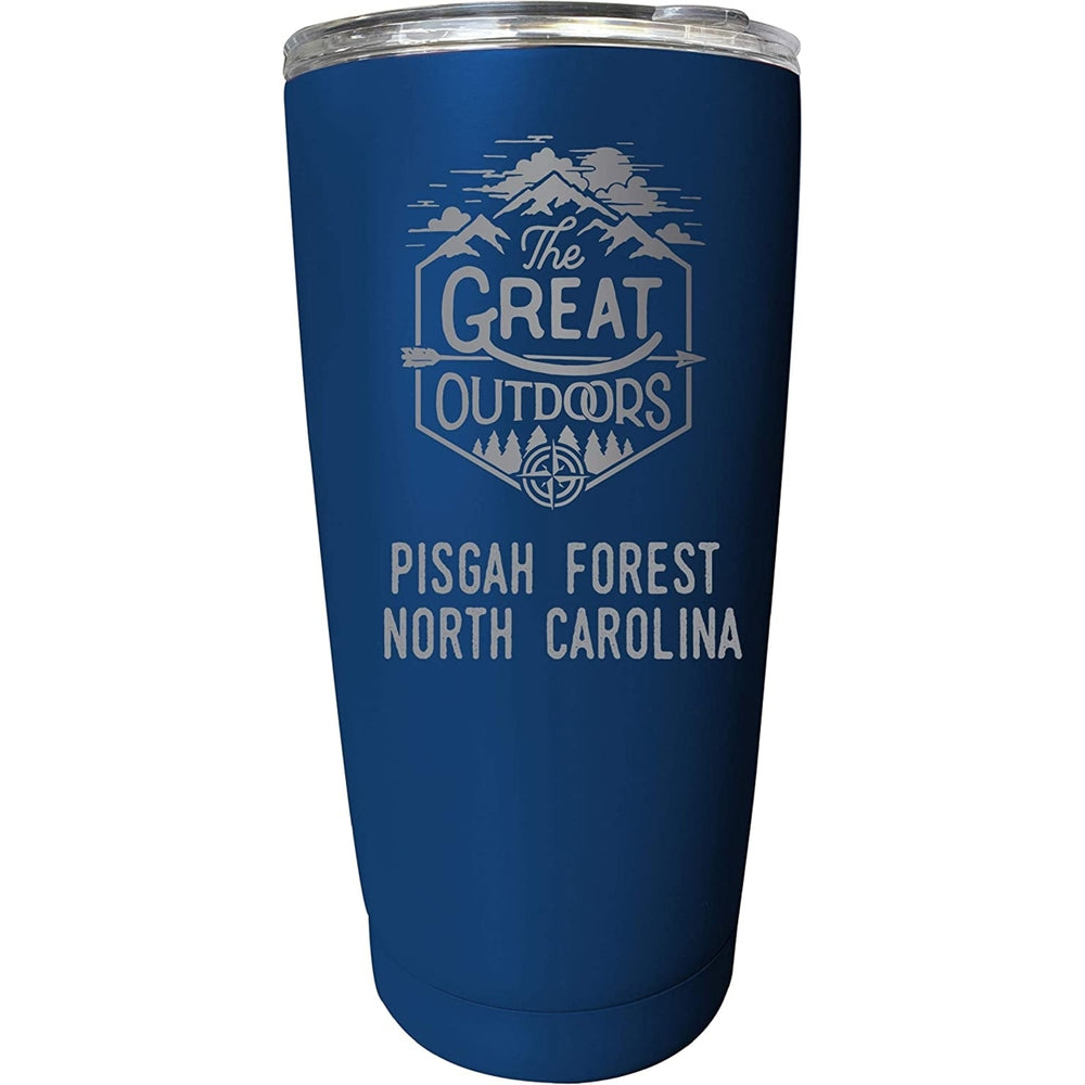 Pisgah Forest North Carolina Etched 16 oz Stainless Steel Insulated Tumbler Outdoor Adventure Design Image 2