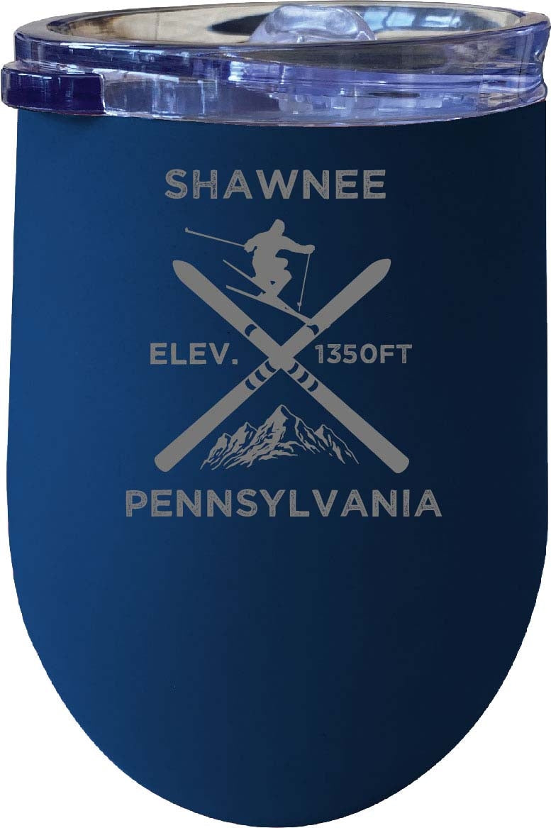 Shawnee Pennsylvania Ski Souvenir 12 oz Laser Etched Insulated Wine Stainless Steel Tumbler Image 1