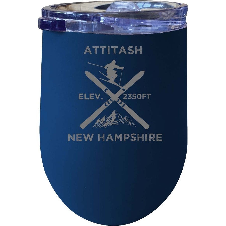 Attitash  Hampshire Ski Souvenir 12 oz Laser Etched Insulated Wine Stainless Steel Tumbler Image 1