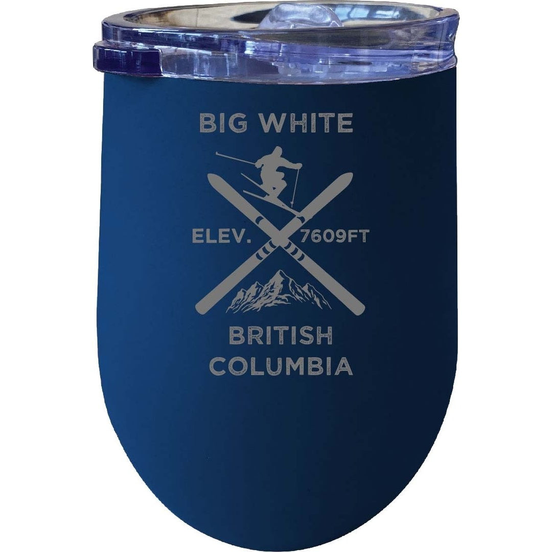 Big White British Columbia Ski Souvenir 12 oz Laser Etched Insulated Wine Stainless Steel Tumbler Image 1