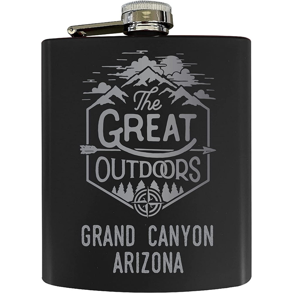 Grand Canyon Arizona Laser Engraved Explore the Outdoors Souvenir 7 oz Stainless Steel Flask Image 2