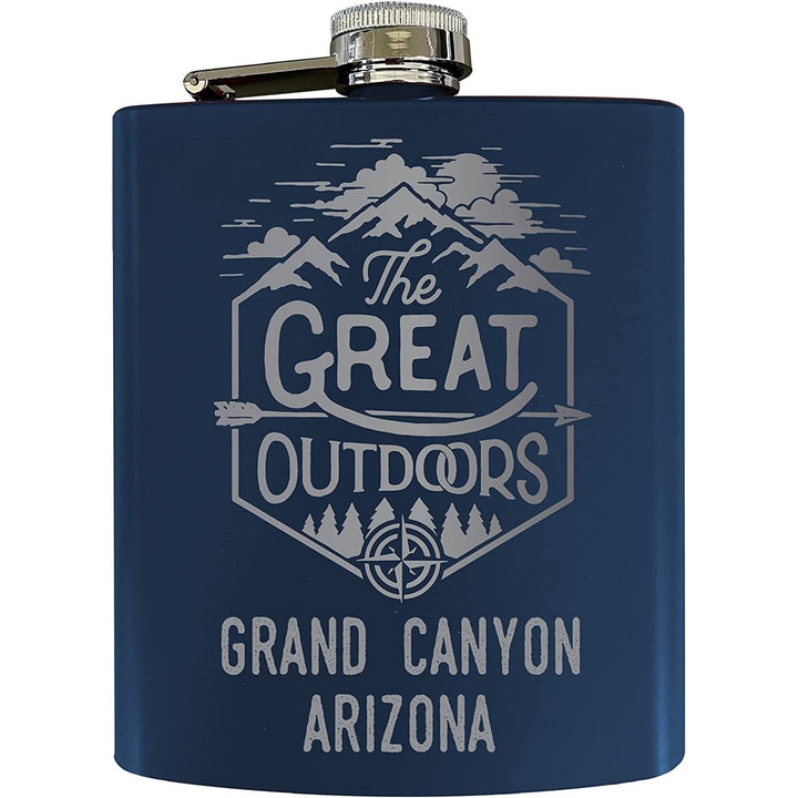 Grand Canyon Arizona Laser Engraved Explore the Outdoors Souvenir 7 oz Stainless Steel Flask Image 3