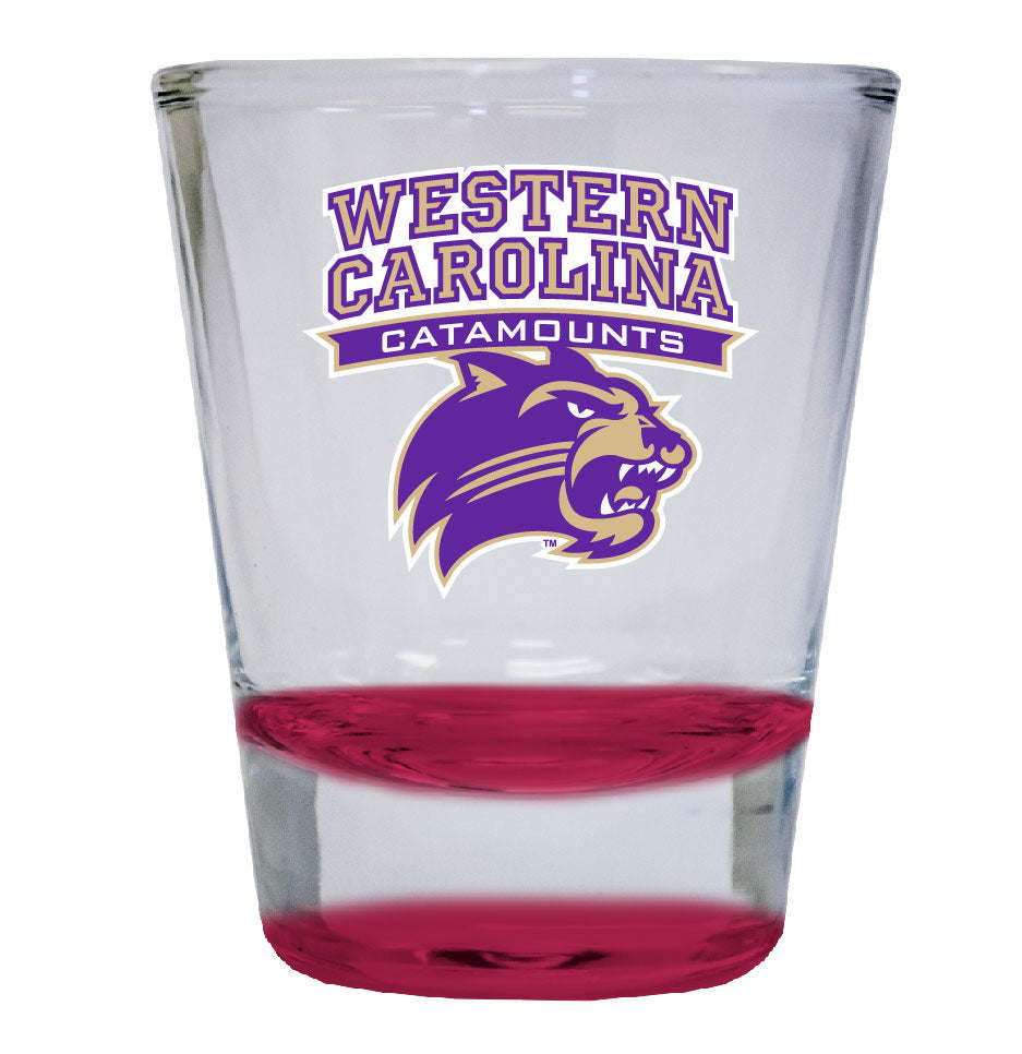 Western Carolina University 2 ounce Color Etched Shot Glasses Image 1