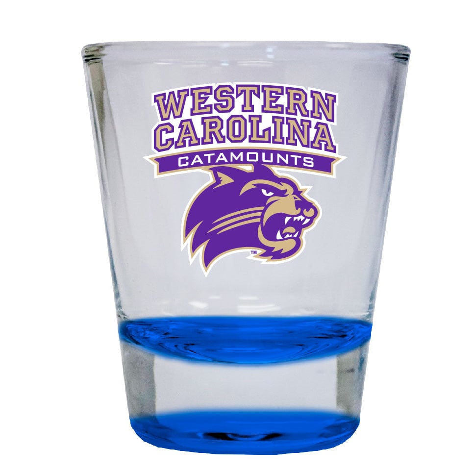 Western Carolina University 2 ounce Color Etched Shot Glasses Image 1