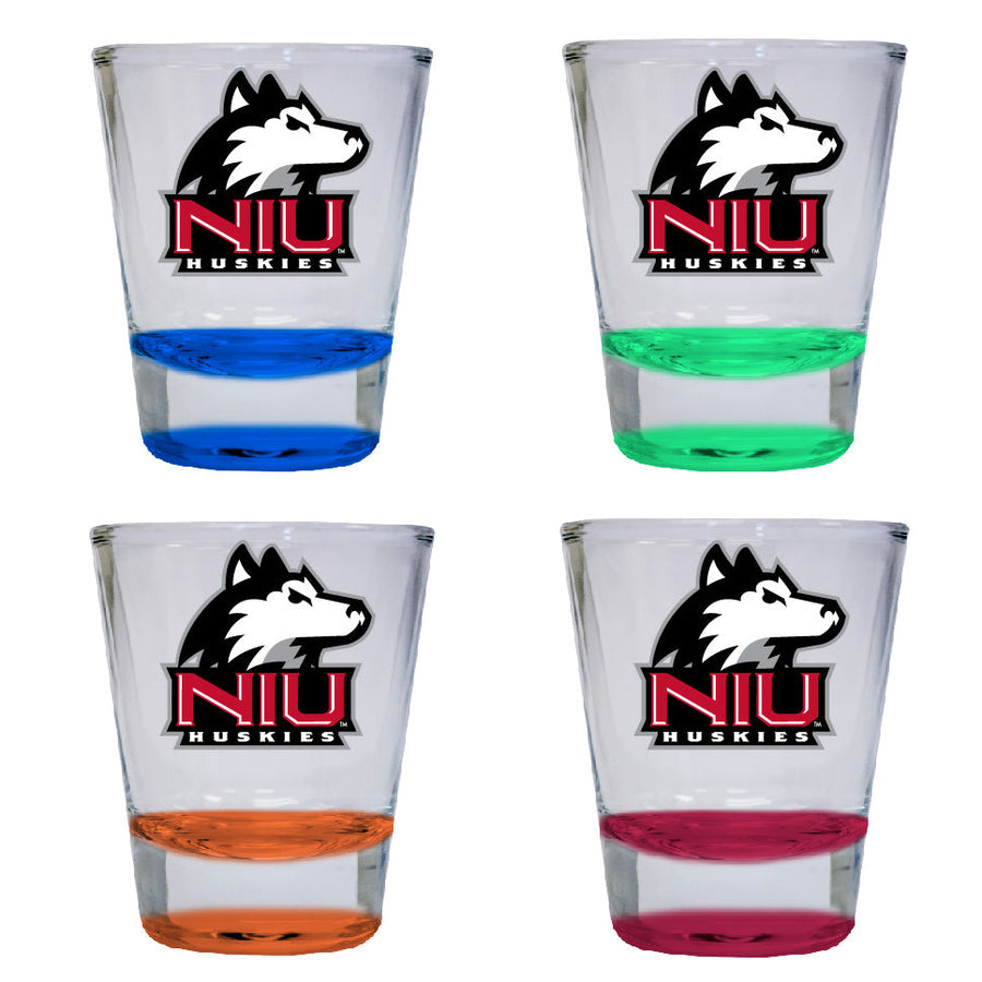 Northern Illinois Huskies 2 ounce Color Etched Shot Glasses Image 1