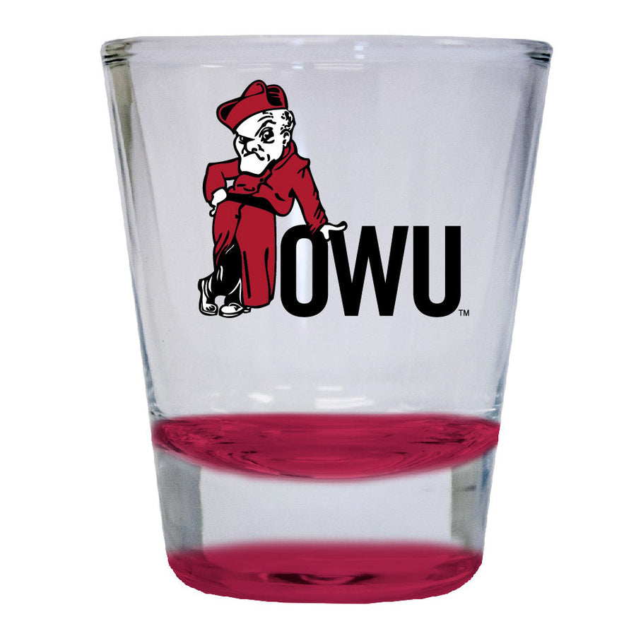 Ohio Wesleyan University 2 ounce Color Etched Shot Glasses Image 1