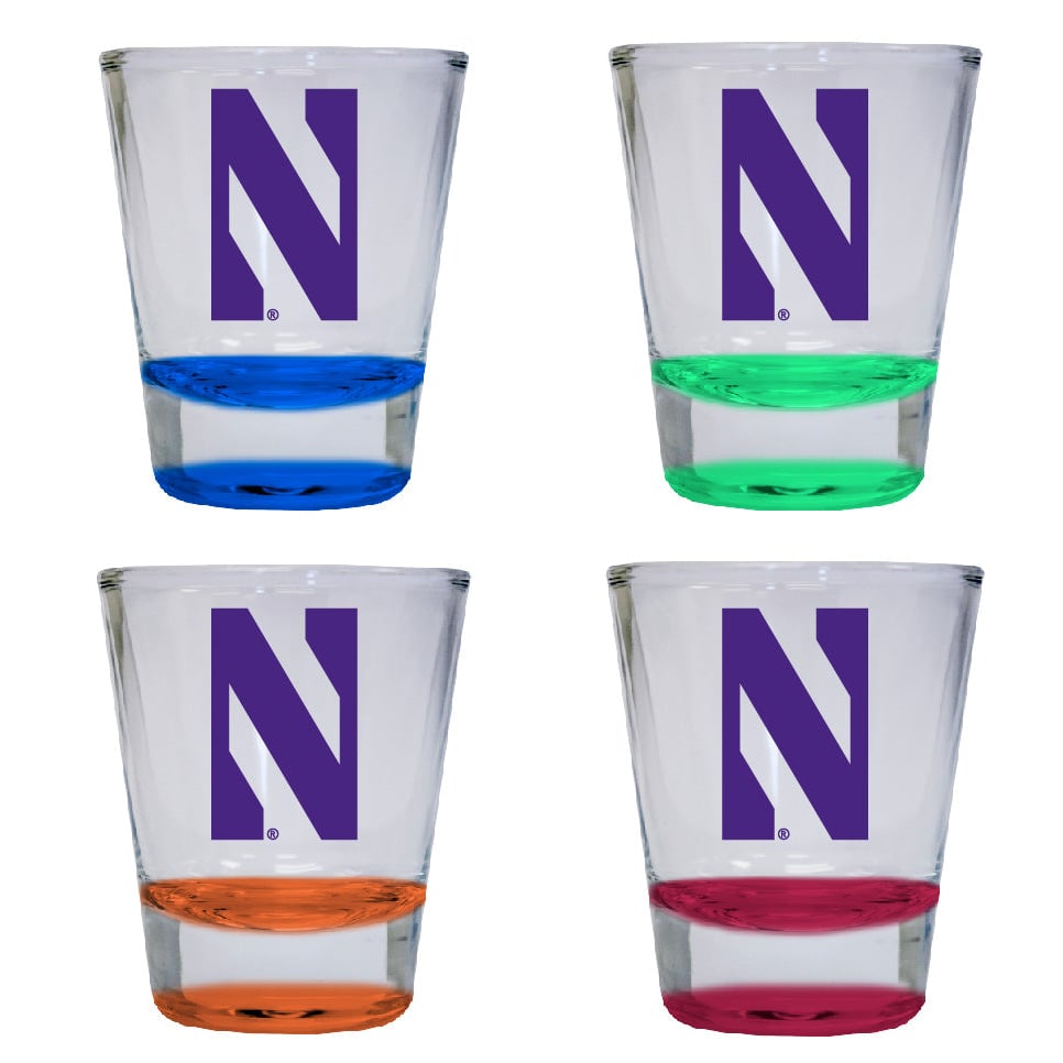 Northwestern University Wildcats 2 ounce Color Etched Shot Glasses Image 1