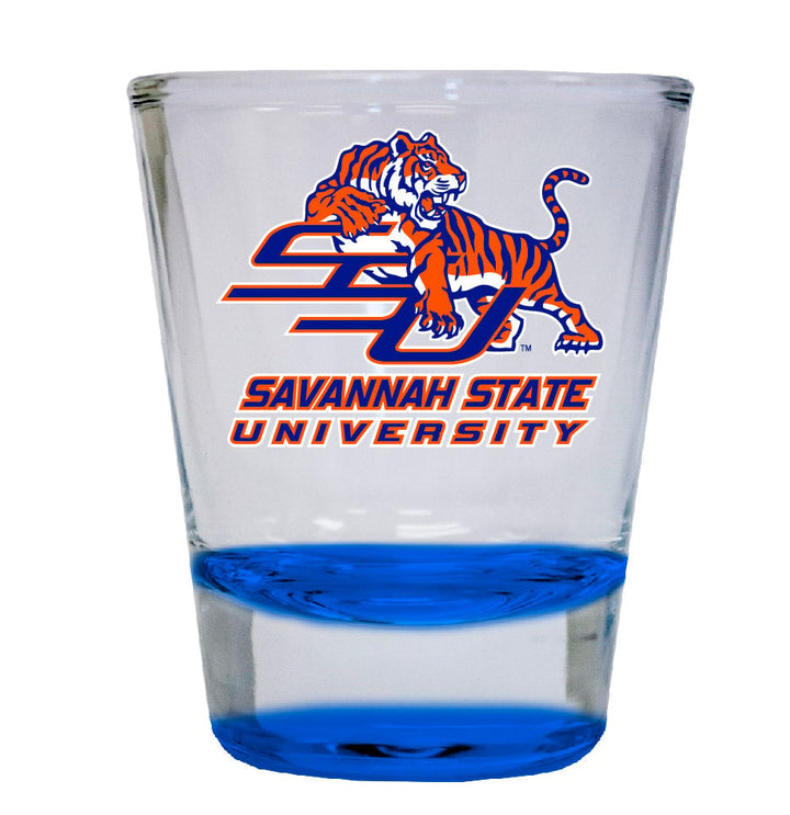 Savannah State University 2 ounce Color Etched Shot Glasses Image 1