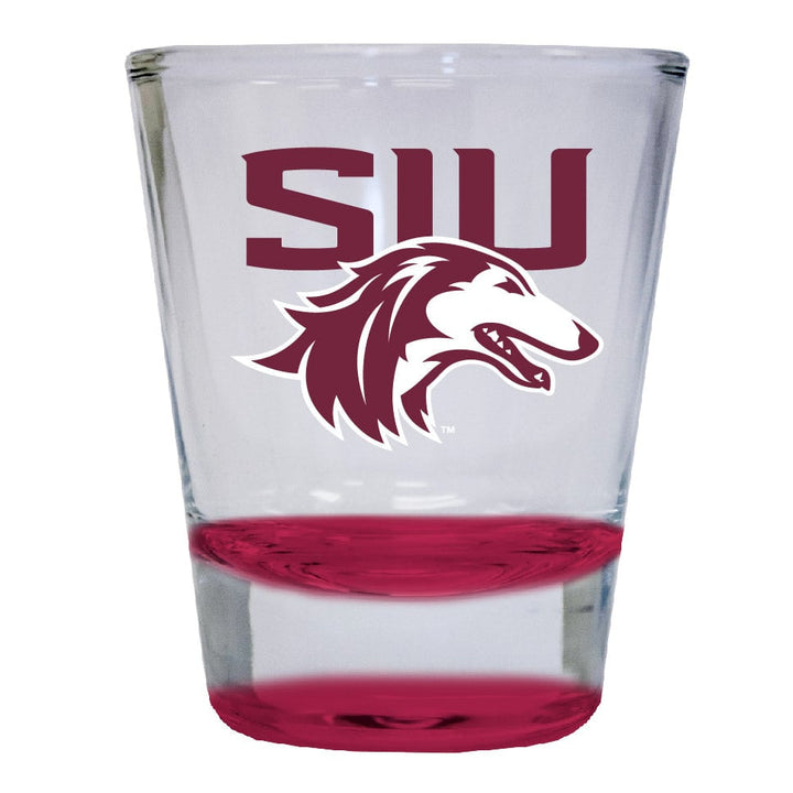 Southern Illinois Salukis 2 ounce Color Etched Shot Glasses Image 1