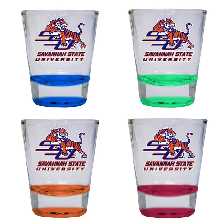 Savannah State University 2 ounce Color Etched Shot Glasses Image 4