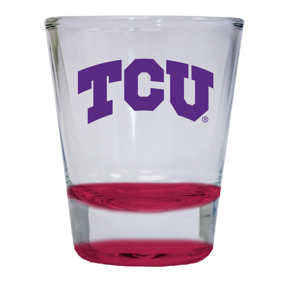 Texas Christian University 2 ounce Color Etched Shot Glasses Image 1