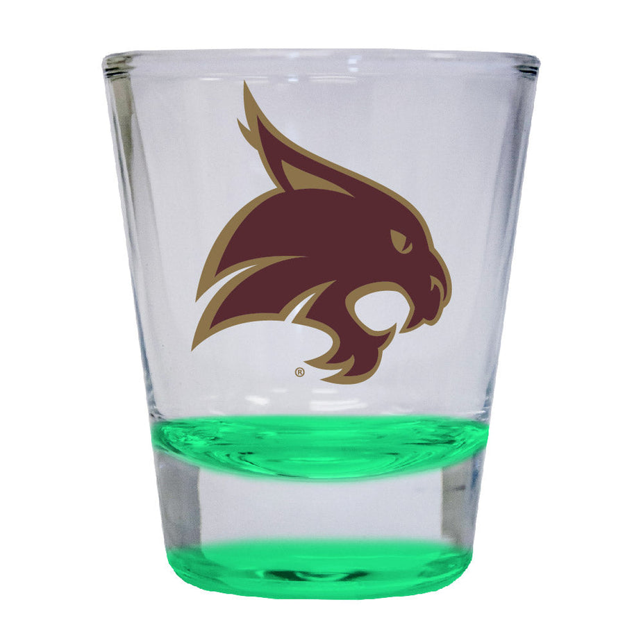 Texas State Bobcats 2 ounce Color Etched Shot Glasses Image 1