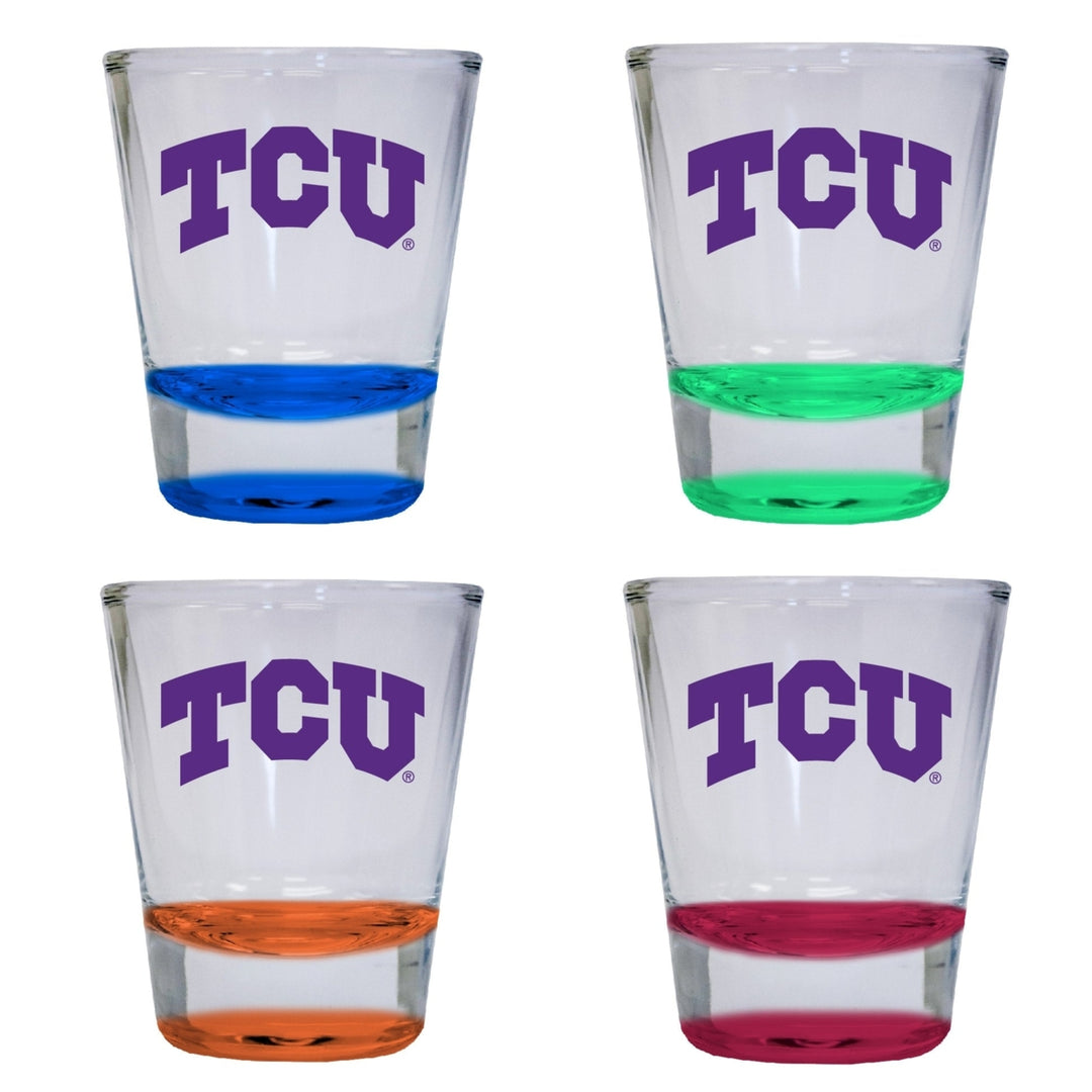 Texas Christian University 2 ounce Color Etched Shot Glasses Image 4