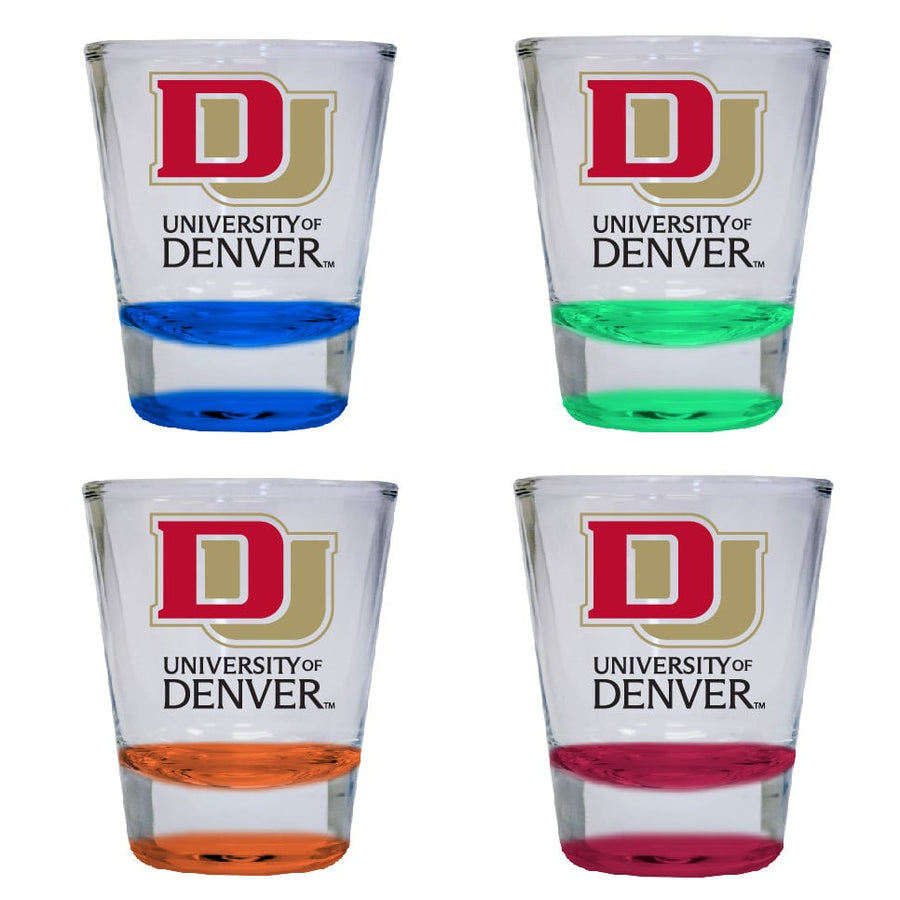 University of Denver Pioneers 2 ounce Color Etched Shot Glasses Image 1