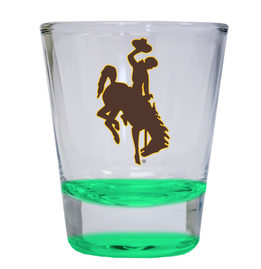 University of Wyoming 2 ounce Color Etched Shot Glasses Image 1