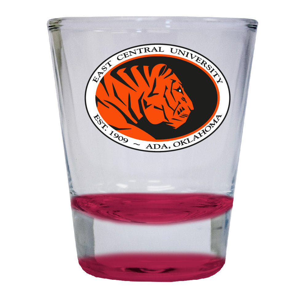 East Central University Tigers 2 ounce Color Etched Shot Glasses Image 1