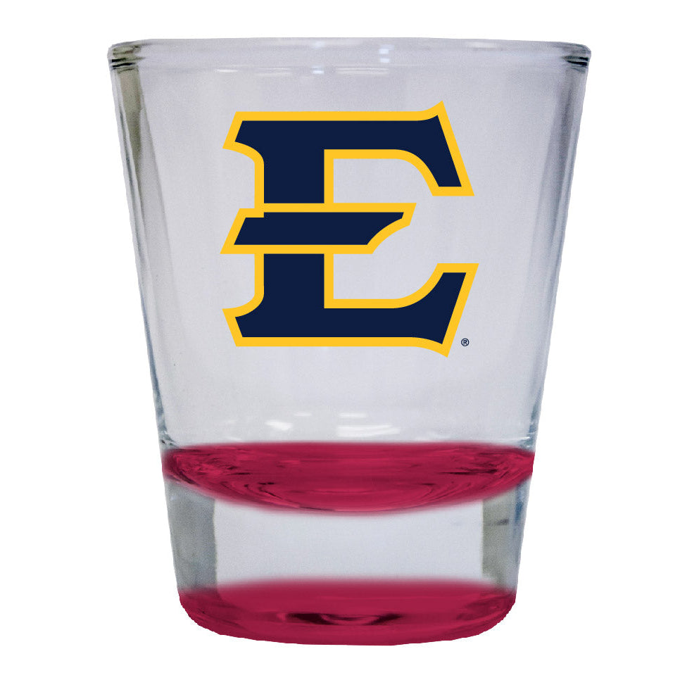 East Tennessee State University 2 ounce Color Etched Shot Glasses Image 1