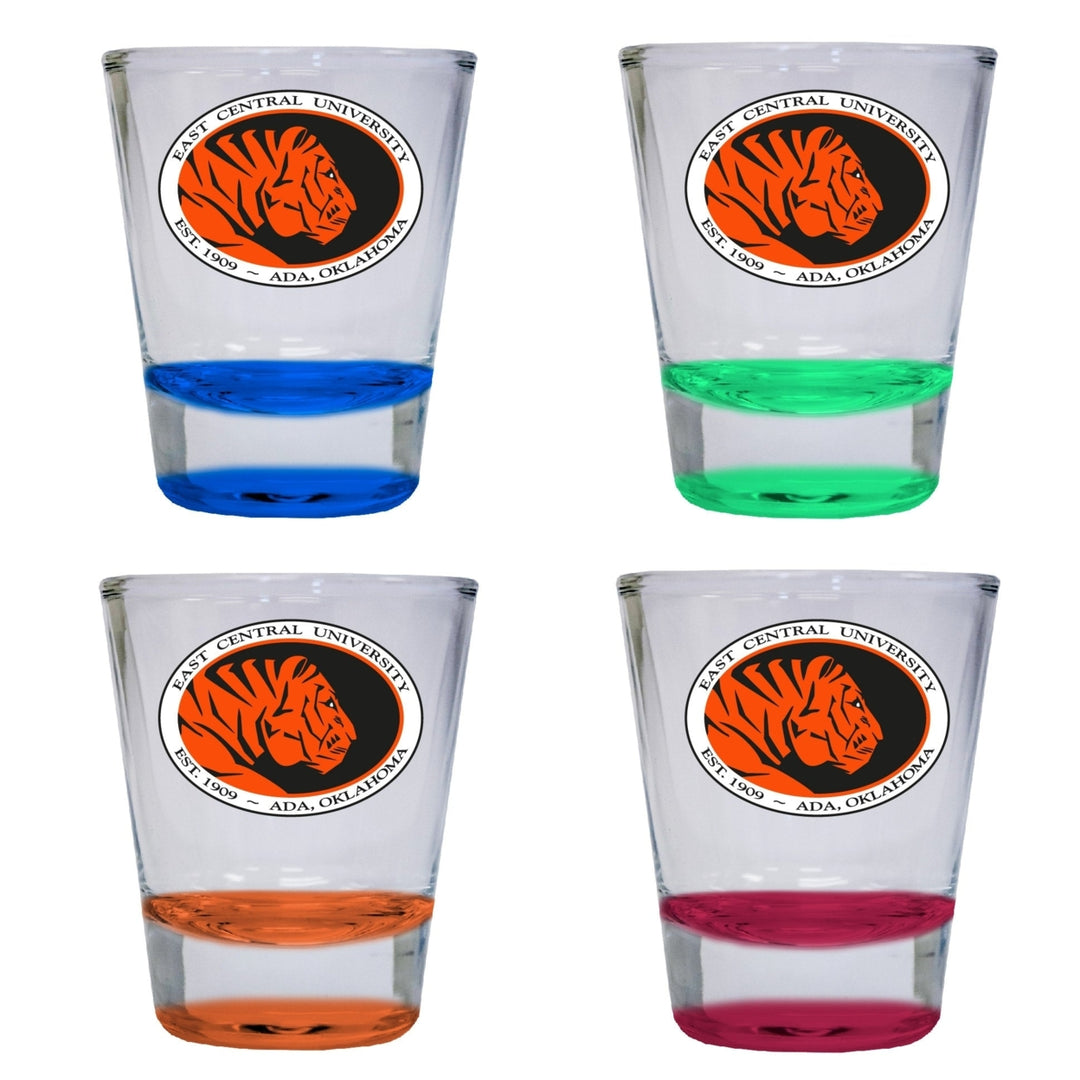 East Central University Tigers 2 ounce Color Etched Shot Glasses Image 4