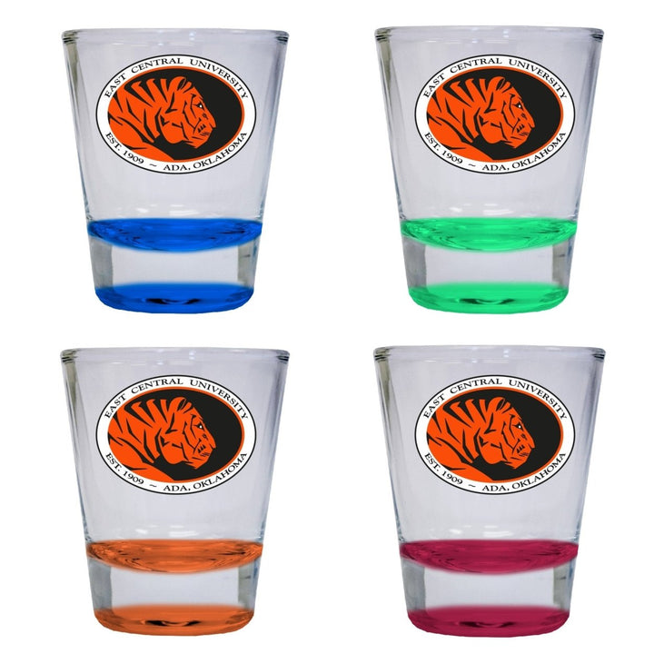 East Central University Tigers 2 ounce Color Etched Shot Glasses Image 1