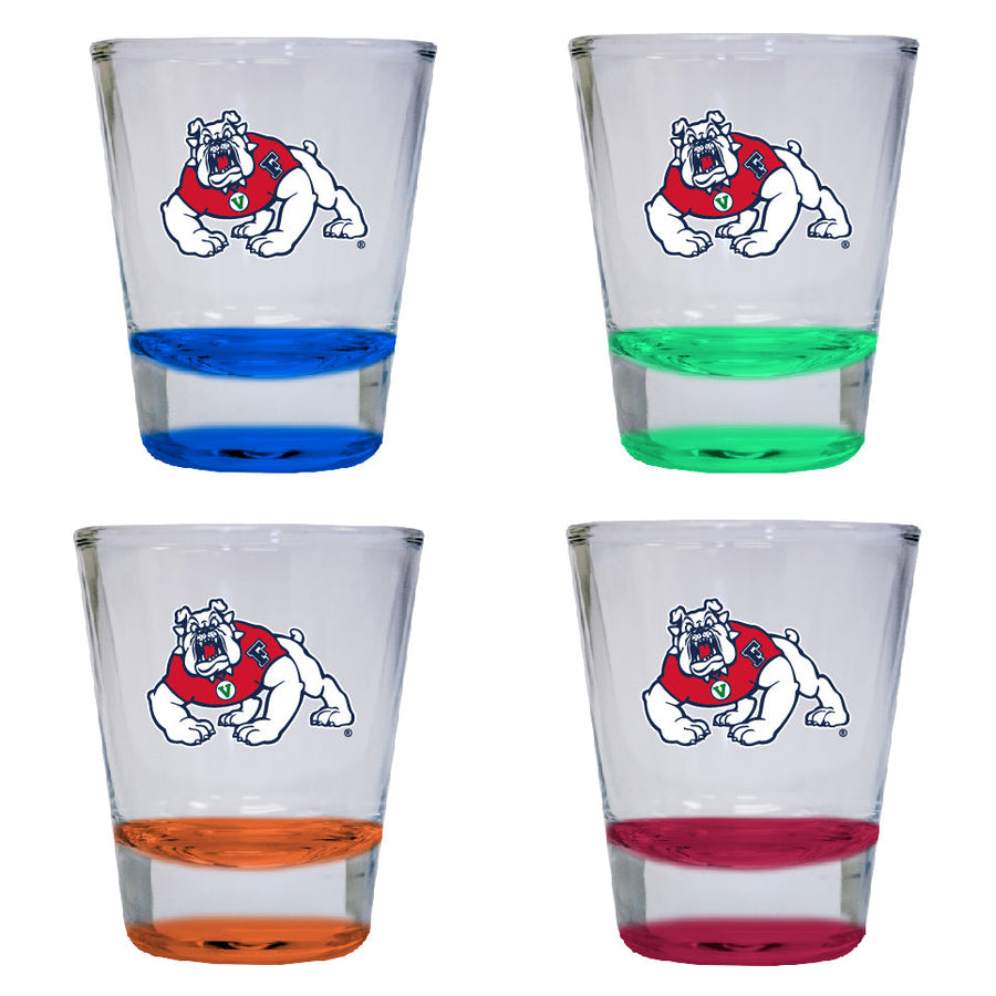 Fresno State Bulldogs 2 ounce Color Etched Shot Glasses Image 1