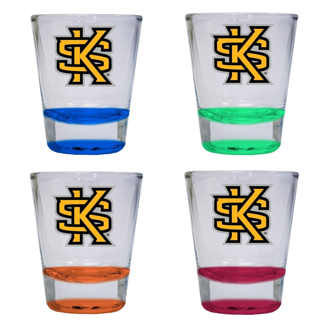 Kennesaw State University 2 ounce Color Etched Shot Glasses Image 1