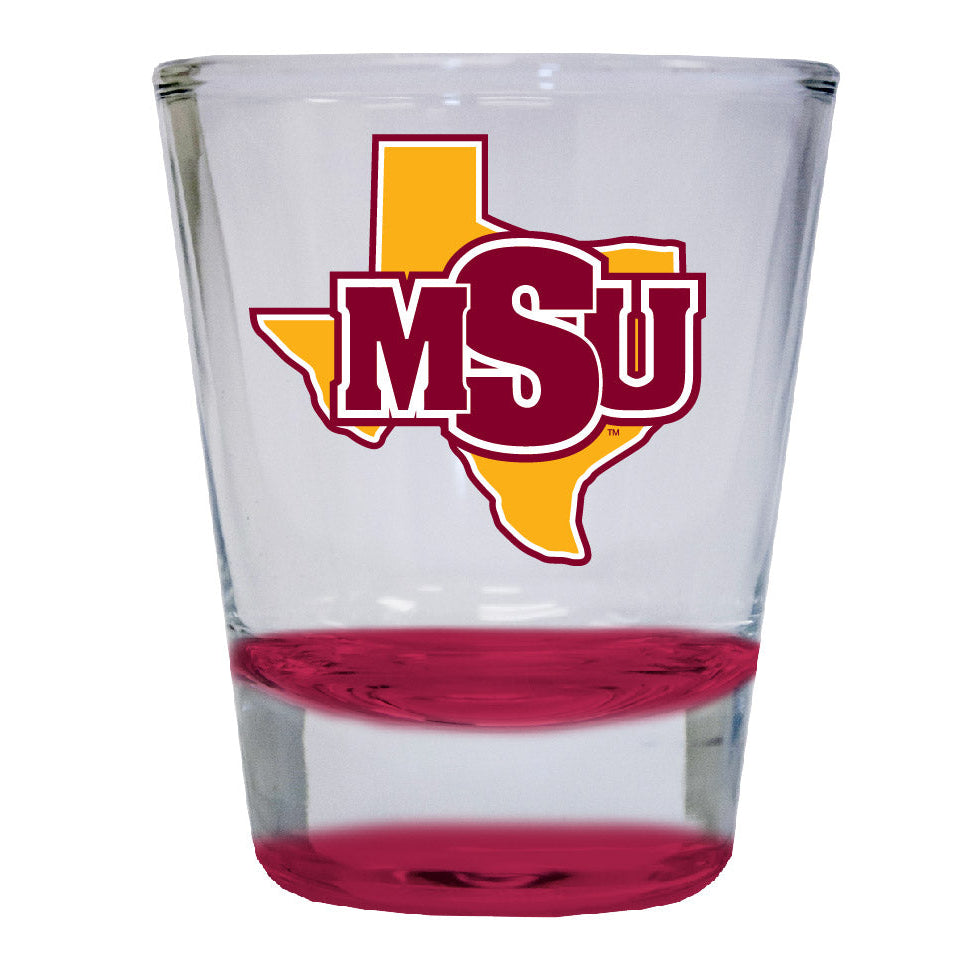 Midwestern State University Mustangs 2 ounce Color Etched Shot Glasses Image 1