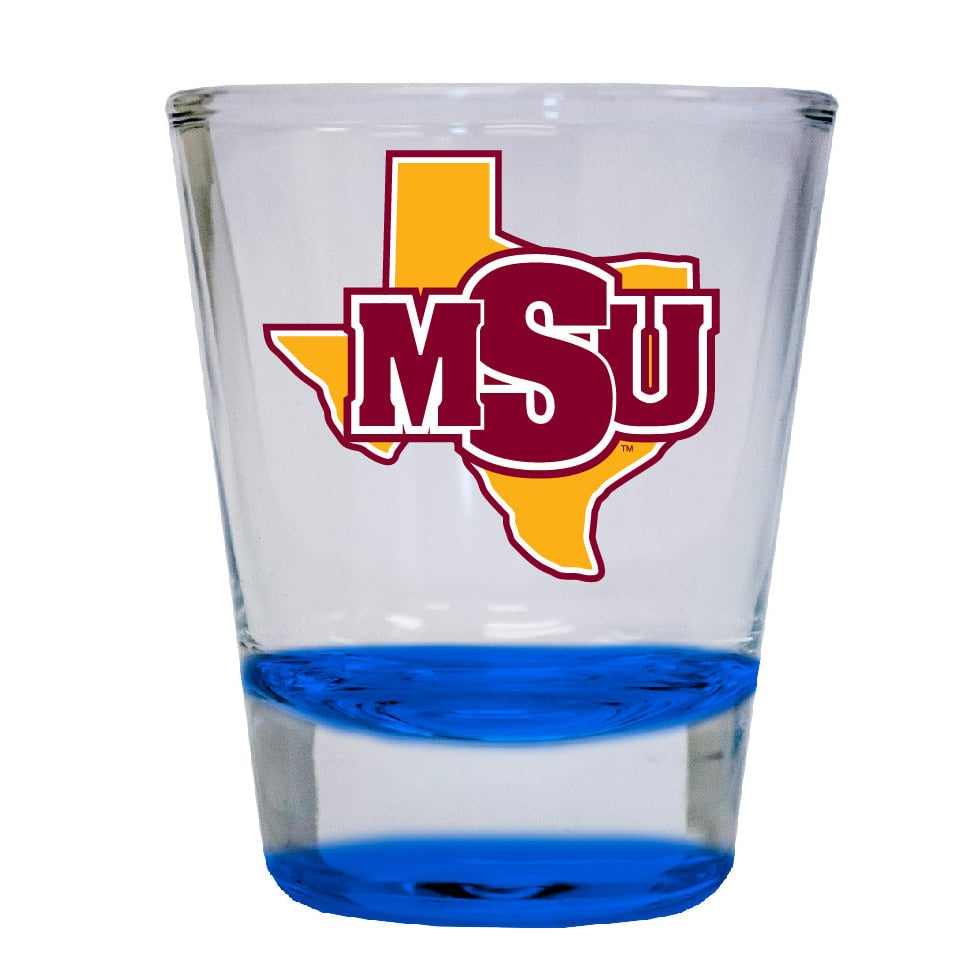 Midwestern State University Mustangs 2 ounce Color Etched Shot Glasses Image 2