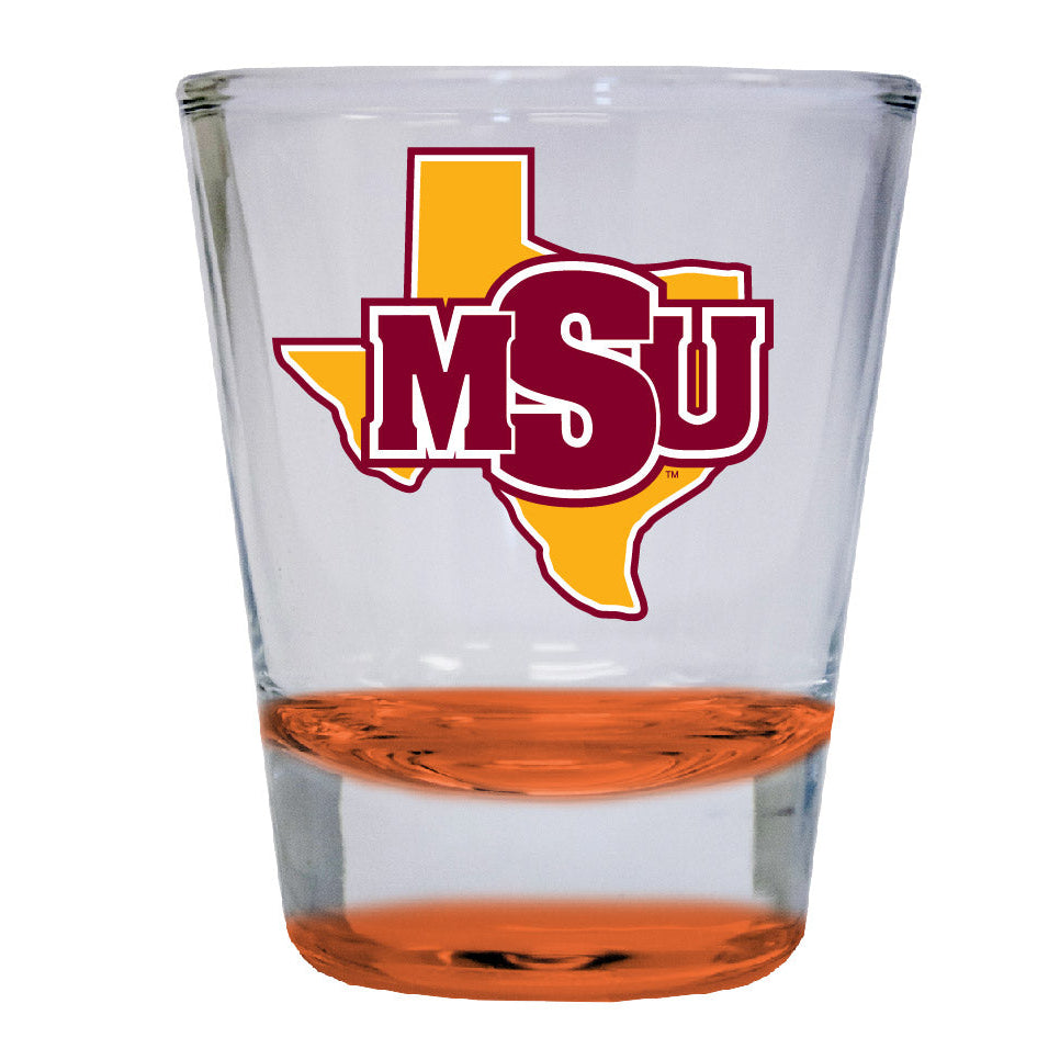 Midwestern State University Mustangs 2 ounce Color Etched Shot Glasses Image 3