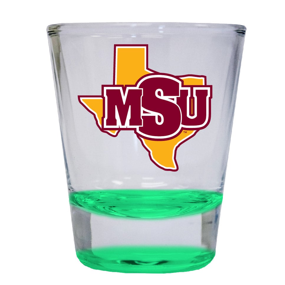 Midwestern State University Mustangs 2 ounce Color Etched Shot Glasses Image 4