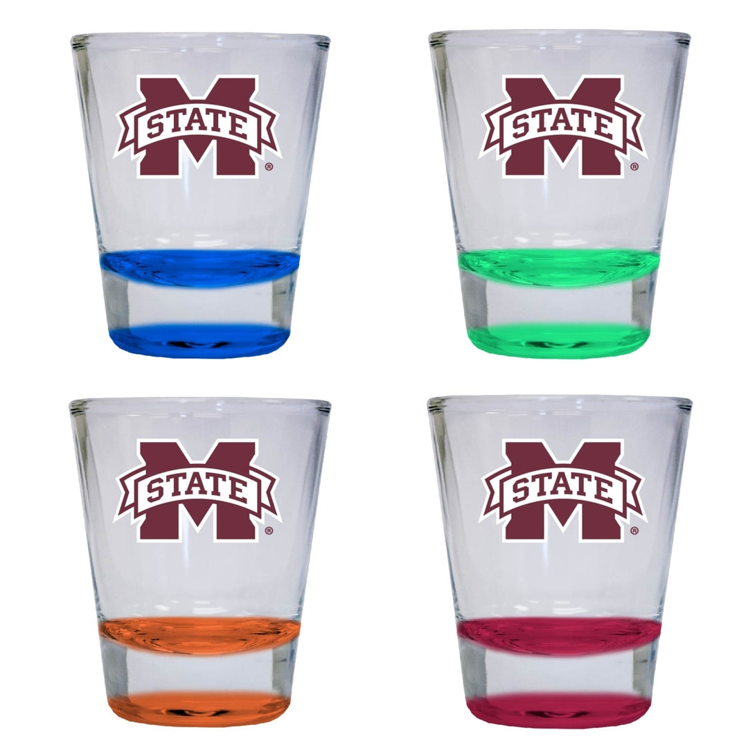 Mississippi State Bulldogs 2 ounce Color Etched Shot Glasses Image 1