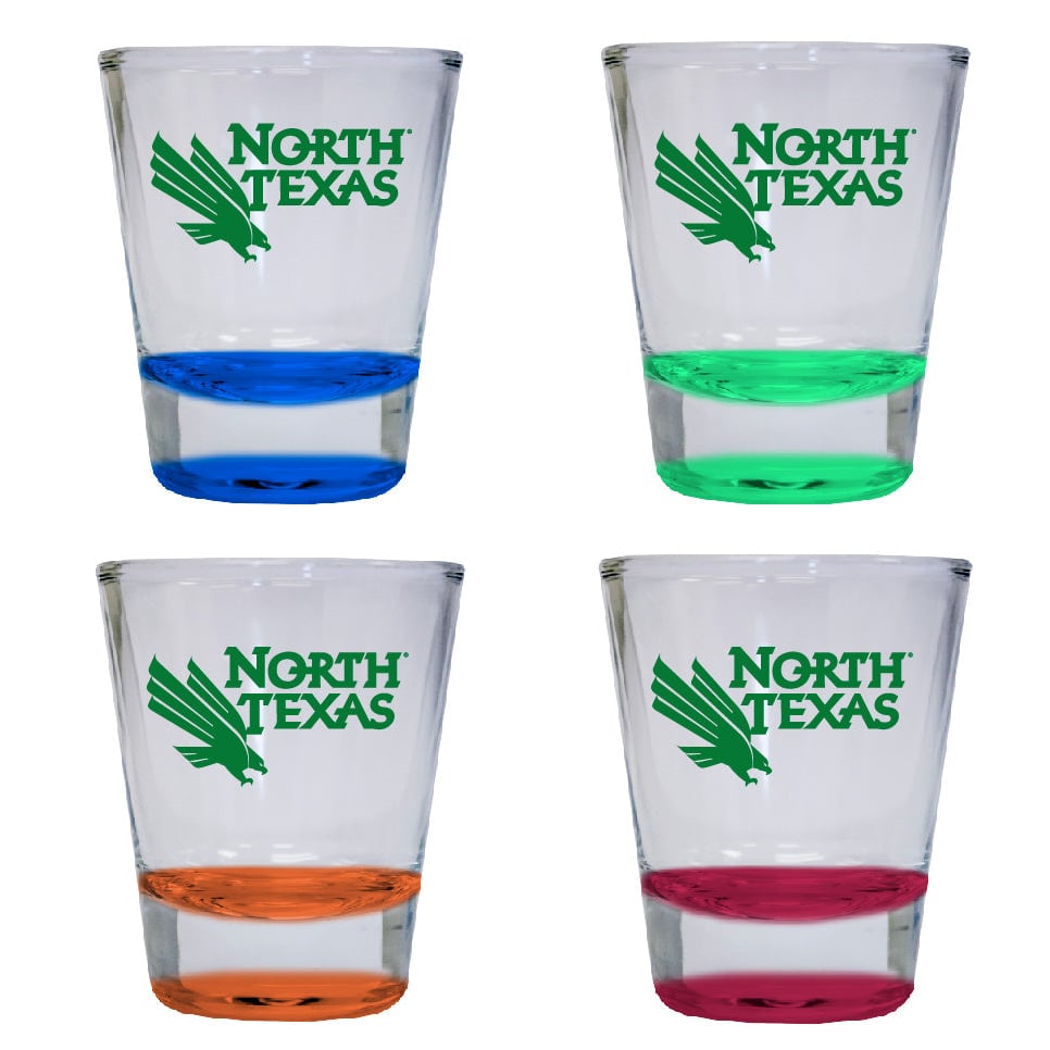 North Texas 2 ounce Color Etched Shot Glasses Image 1