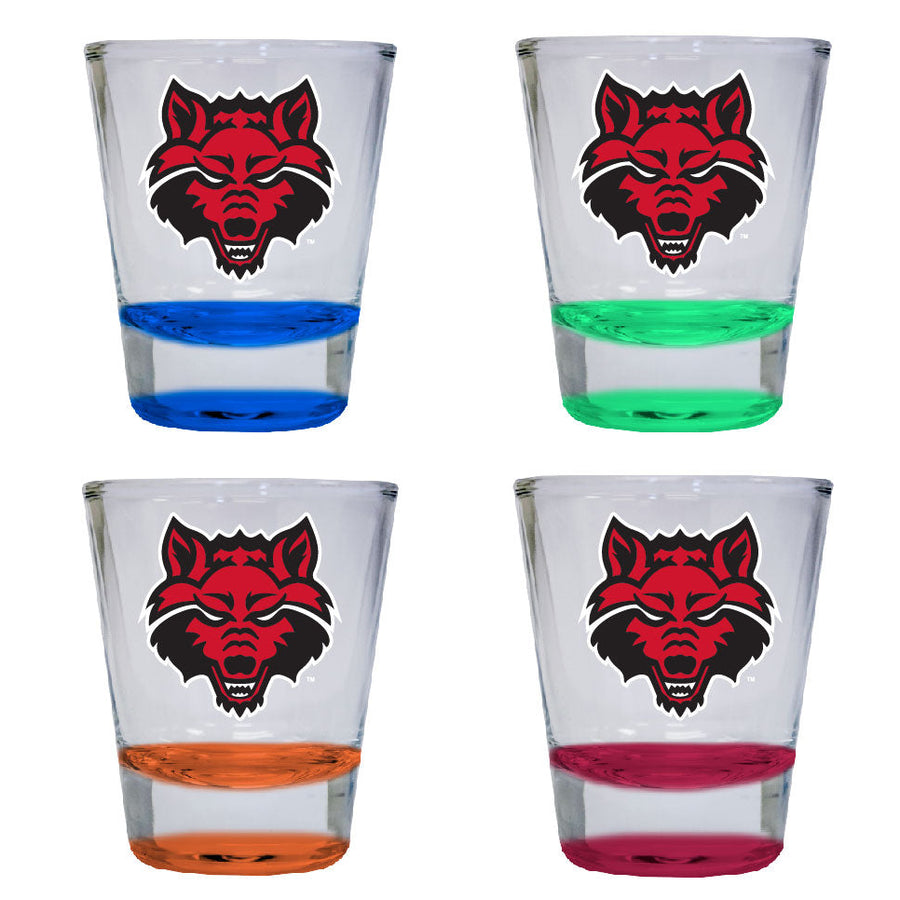 Arkansas State 2 ounce Color Etched Shot Glasses Image 1