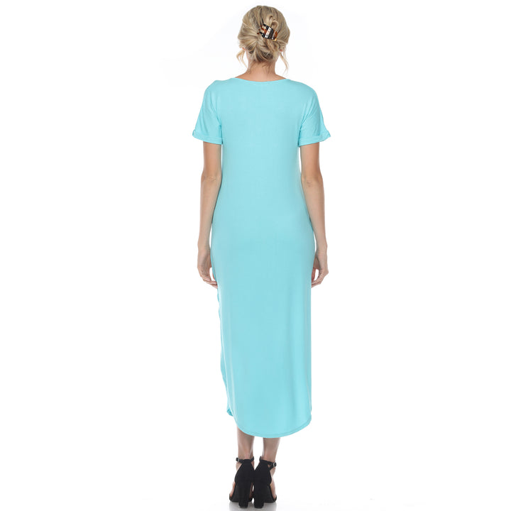 White Mark Womens Short Sleeve V-neck Maxi Dress Image 8