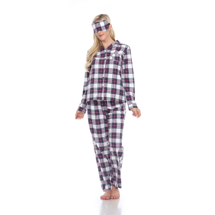 White Mark Womens Three-Piece Pajama Set Image 1