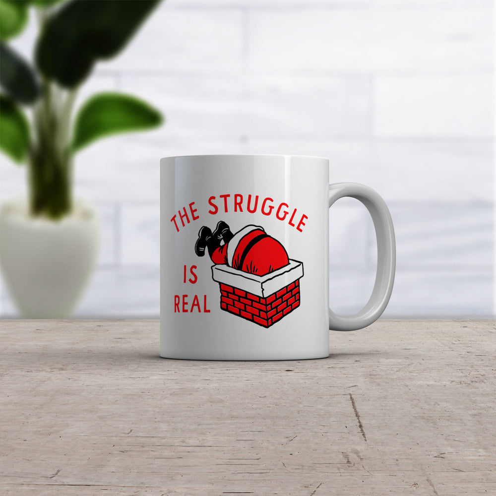 The Struggle Is Real Mug Funny Xmas Santa Stuck Chimney Novelty Cup-11oz Image 2