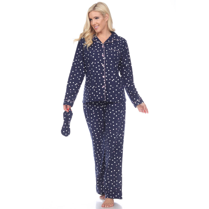 White Mark Womens Three-Piece Pajama Set Long Sleeve Polyester Sleepwear Size XXL Image 1