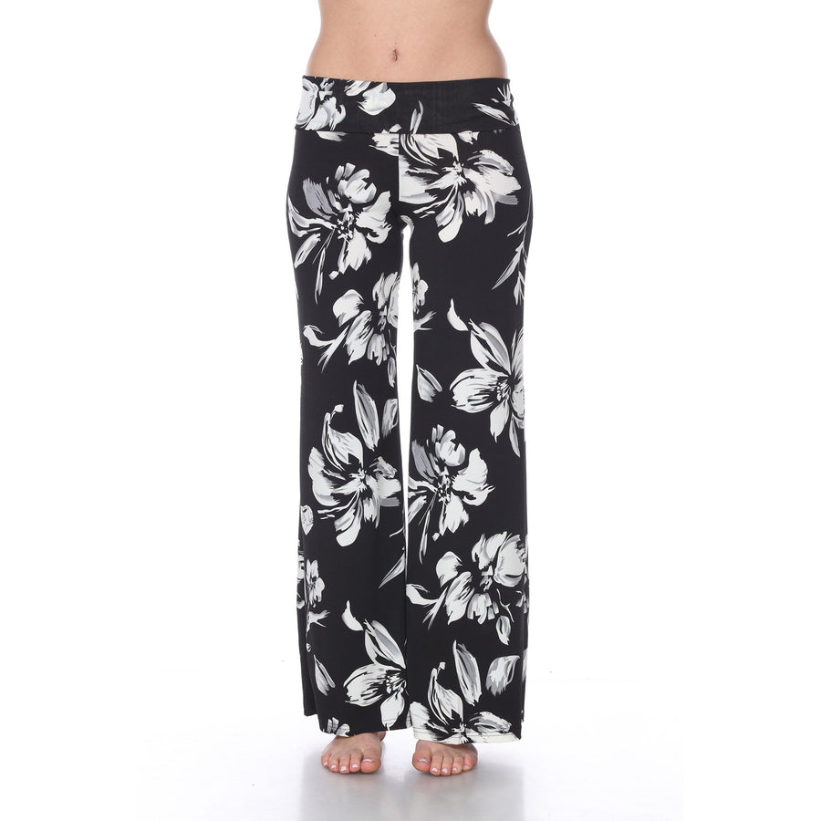 White Mark Womens Floral Palazzo Pants Lightweight Wide Leg Size S-4X 95% Polyester Image 1