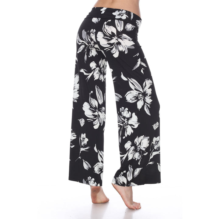 White Mark Womens Floral Palazzo Pants Lightweight Wide Leg Size S-4X 95% Polyester Image 2