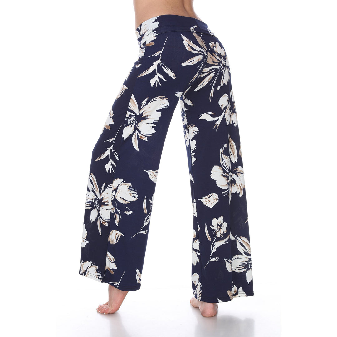 White Mark Womens Floral Palazzo Pants Lightweight Wide Leg Size S-4X 95% Polyester Image 4