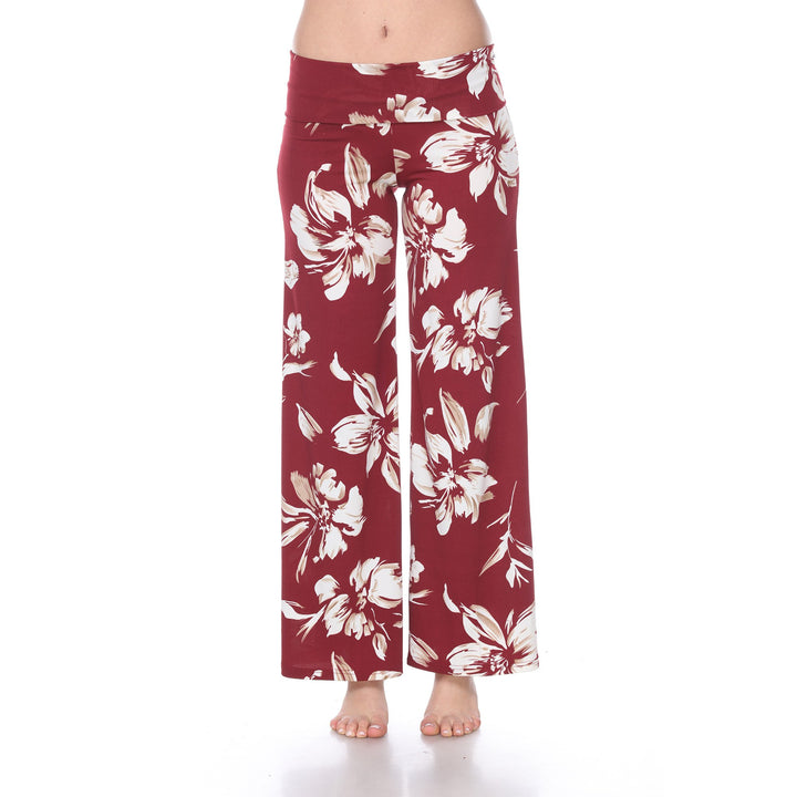 White Mark Womens Floral Palazzo Pants Lightweight Wide Leg Size S-4X 95% Polyester Image 4