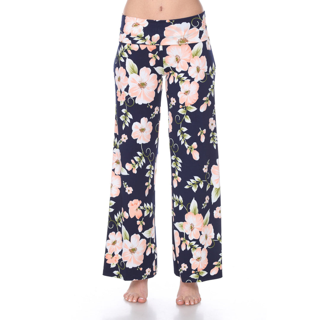 White Mark Womens Floral Palazzo Pants Lightweight Wide Leg Size S-4X 95% Polyester Image 1