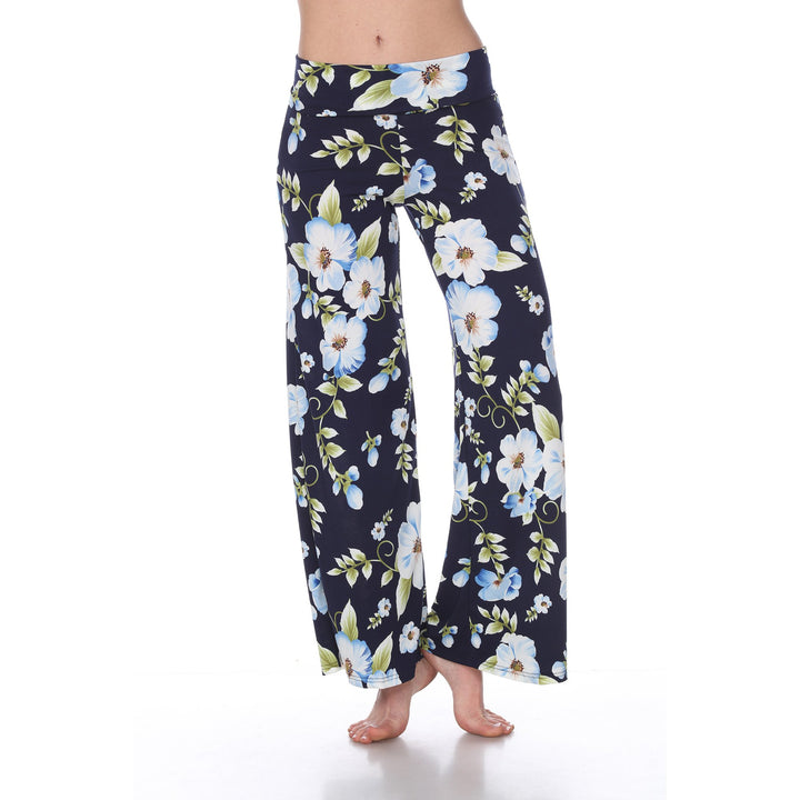 White Mark Womens Floral Palazzo Pants Lightweight Wide Leg Size S-4X 95% Polyester Image 1