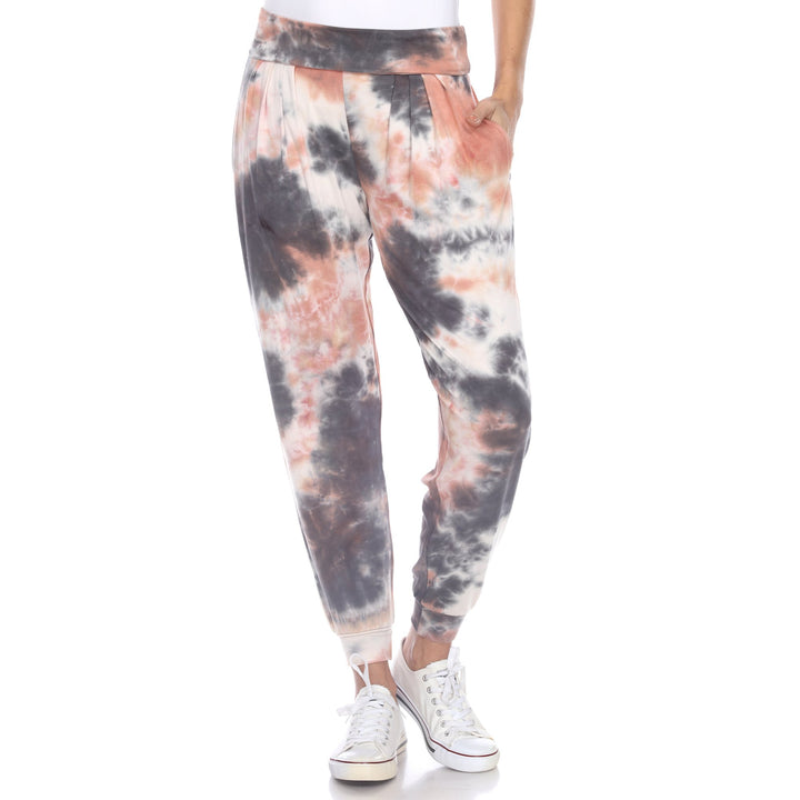 White Mark Womens Tie Dye Harem Pants Lightweight Comfy Drawstring Sizes S-3X Image 1