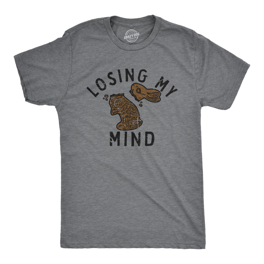 Mens Losing My Mind T Shirt Funny Broken Chocolate Easter Bunny Joke Tee For Guys Image 1