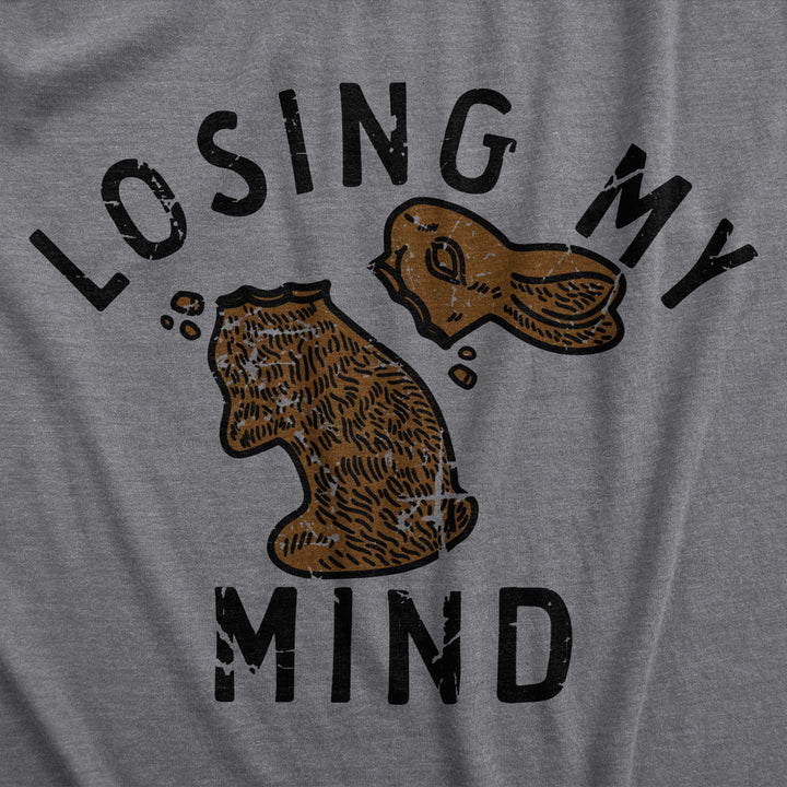 Womens Losing My Mind T Shirt Funny Broken Chocolate Easter Bunny Joke Tee For Ladies Image 2