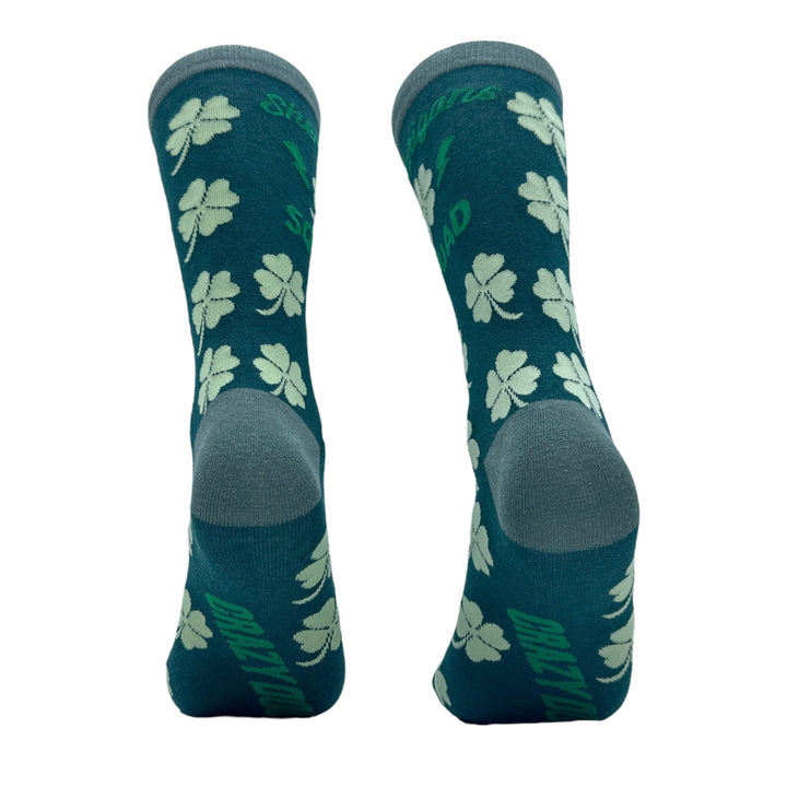 Womens Shenanigans Squad Socks Funny St Paddys Day Novelty Clover Footwear Image 6