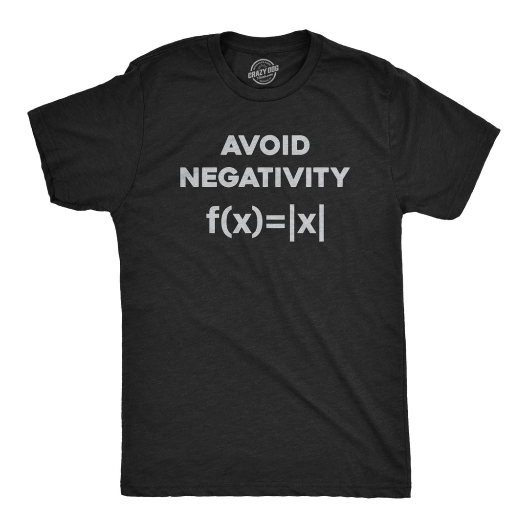 Mens Avoid Negativity T Shirt Funny Nerdy Math Formula Function Joke Tee For Guys Image 1