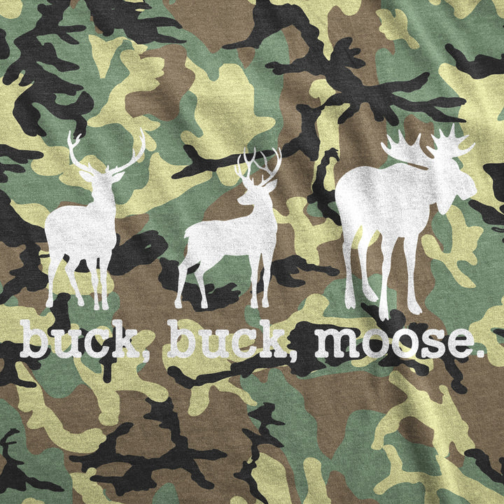 Buck Buck Moose Camo T Shirt Funny Deer Hunting Joke Tee For Guys Image 2