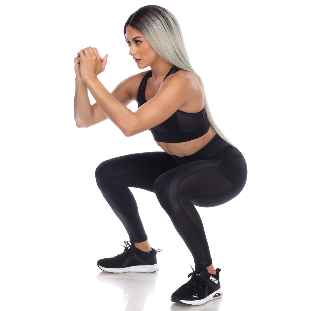 High-Waist Mesh Fitness Leggings Image 3