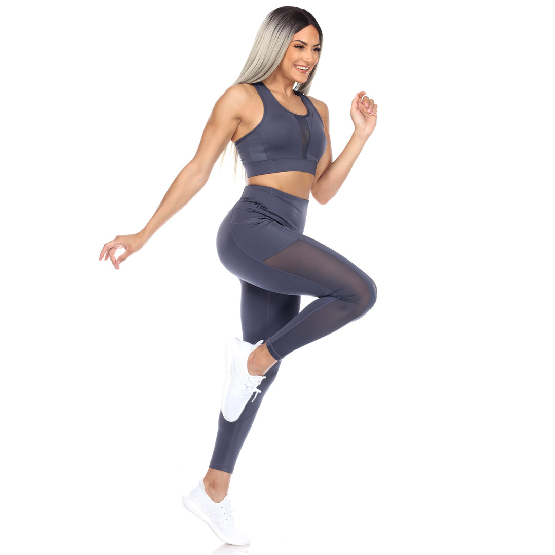 High-Waist Mesh Fitness Leggings Image 6